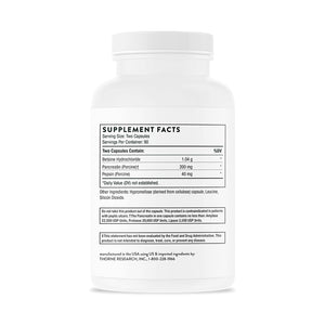 Multi Enzyme (formerly B.P.P.) by Thorne Research Betaine, Pancreatin, Pepsin. 180 Veggie Caps