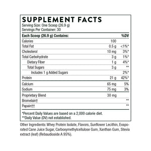 Whey Protein Isolate - Vanilla by Thorne Research Supplement Facts
